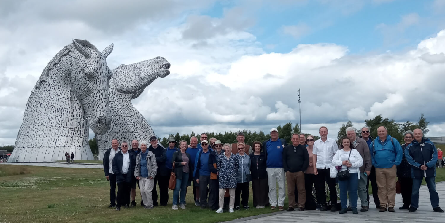 Chapel en le Frith Male Voice Choir with family and friends at The Kelpies