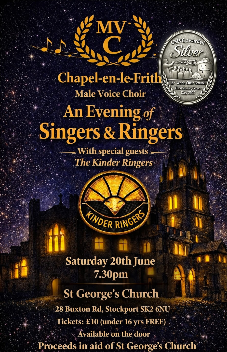 Poster advertising Kinder Ringers concert 20th June 2026